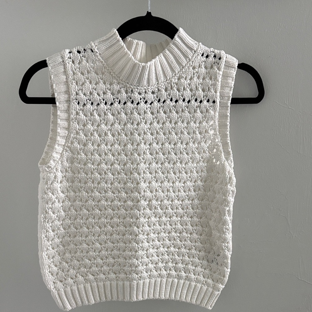 Stitches + Stripes white tank